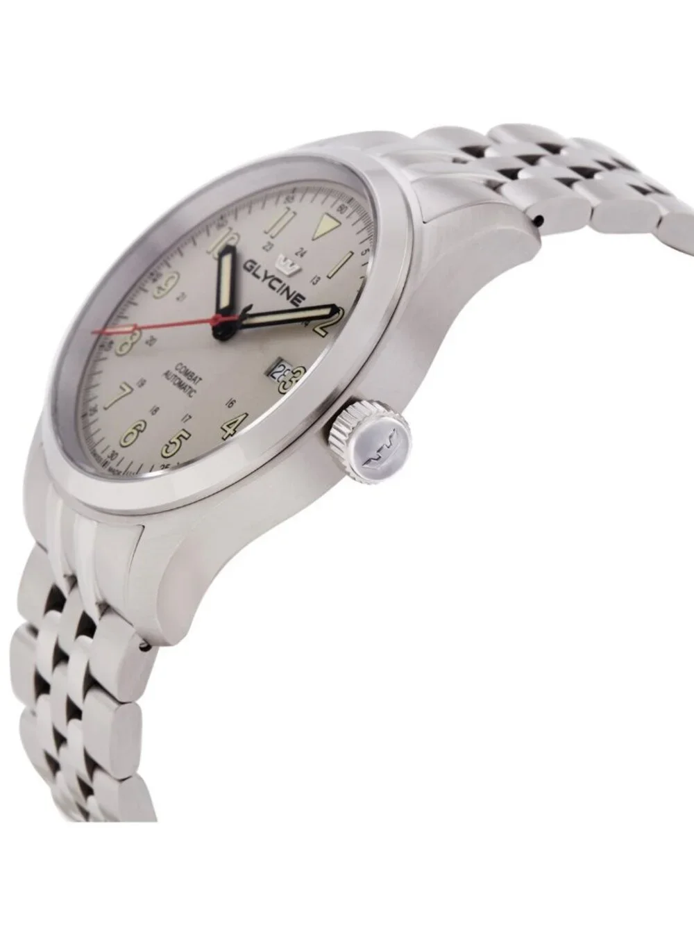 NWT Glycine Combat Field Automatic Beige Dial Men's Watch